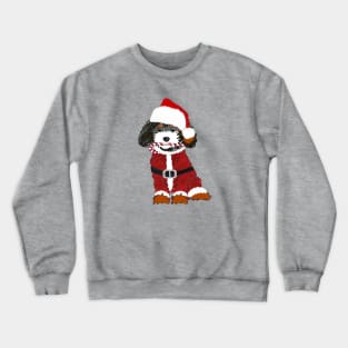 Cute Cartoon Bernedoodle Santa Dog Crewneck Sweatshirt